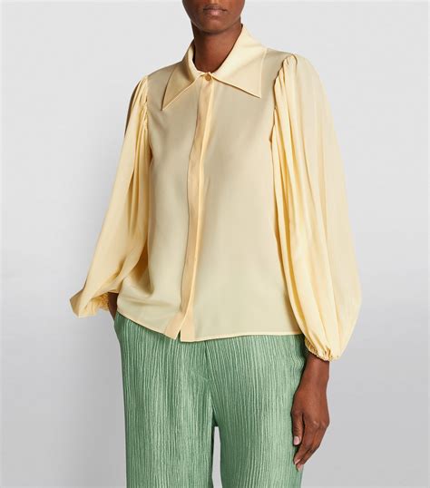 gucci blouse dames|gucci one shoulder blouse.